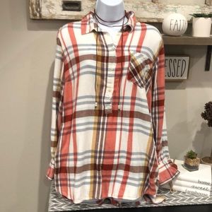 Flannel tunic top